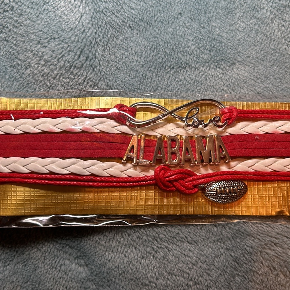 🌻 Love Alabama 🐘 Fun Team Fan Gear Fashion Crimson Tide Bracelet 🏈